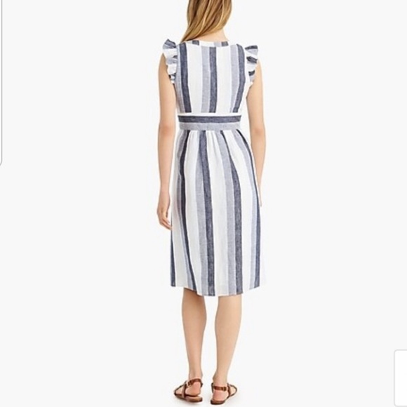 JCrew Point Sur Linen Striped Dress Size 6 - Picture 4 of 12